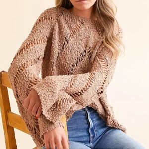 Blue Blush Chevron Nubby Sweater - size XS